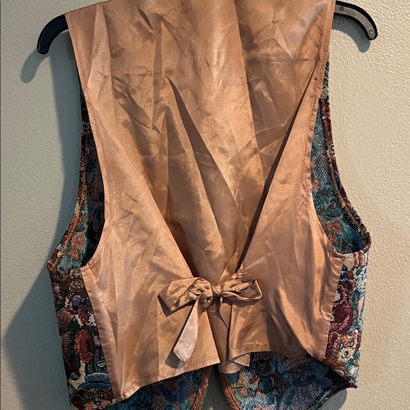 EUC vintage Facets by Mirrors teddy bear tapestry button vest size Medium - Picture 7 of 7